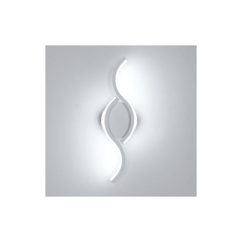 GLAMARIS Wewnętrzny kinkiet LED Lampa Ścienna Nowoczesny Zakrzywiony Design Białe Oświetlenie Ścienne do Sypialni Korytarza Salonu Klatki Schodowej