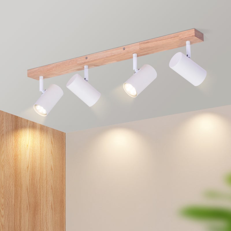 HAWUE 4-płomieniowy reflektor sufitowy biały Lampa sufitowa do przedpokoju, sypialni