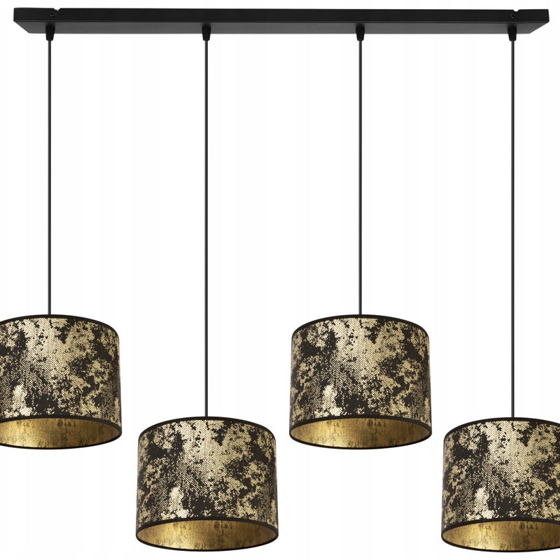 Lampa sufitowa wisząca Werona classic 4xE27 abażur owalny złoty Light Home LH