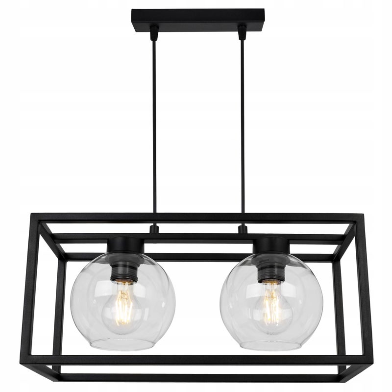 Lampa sufitowa wisząca Haga Cage modern 2xE27 abażur kula transparentna Light Home LH