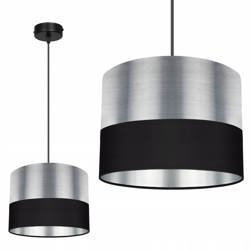 Lampa sufitowa wisząca Chromic modern 1xE27 abażur walec srebrny Light Home LH