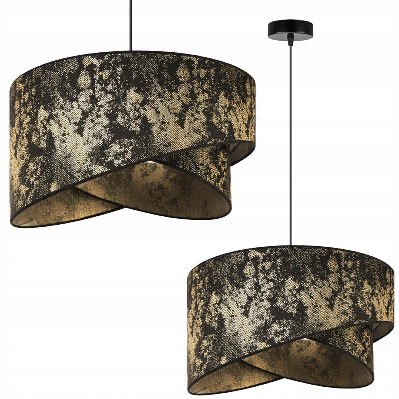Lampa sufitowa wisząca modern Werona 1xE27 klosz asymetryczny wzorzysty złoty/czarny Light Home LH