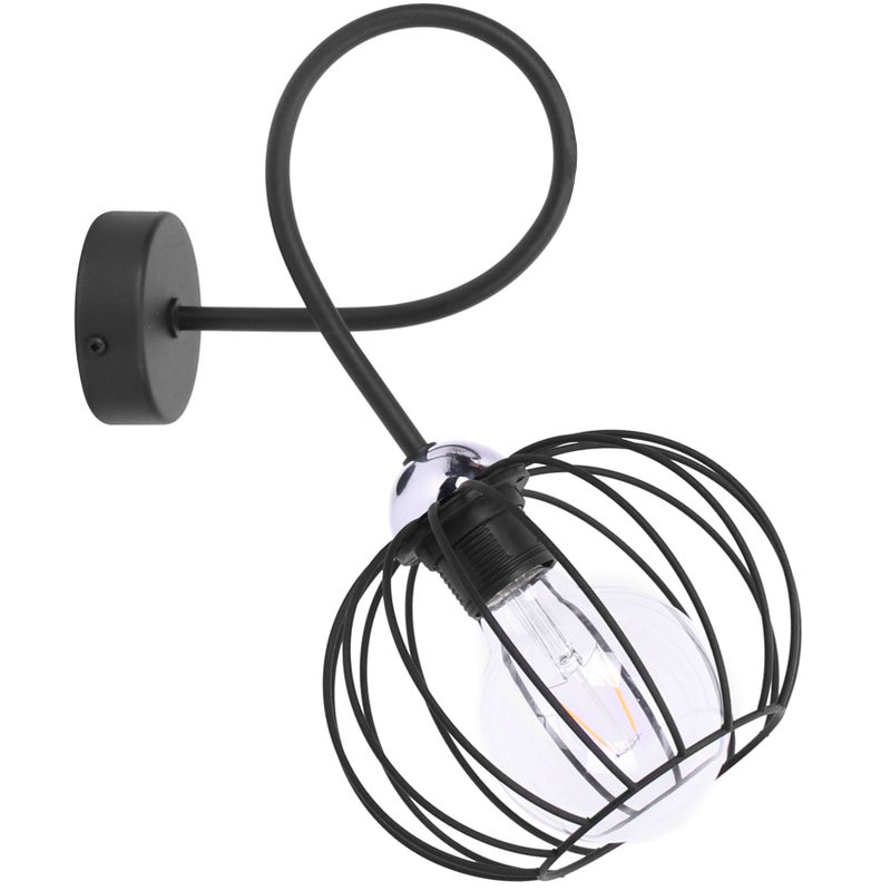 Lampa kinkiet ścienny Edison boho 1xE27 klosz druciak kula czarny Light Home LH