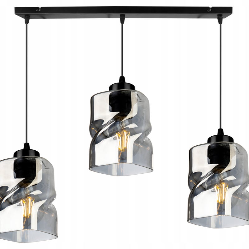 Lampa sufitowa wisząca Niki modern 3xE27 abażur nieregularny grafitowy Light Home LH