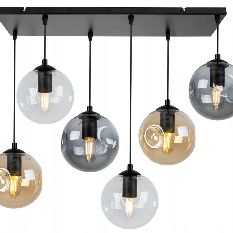 Lampa sufitowa wisząca Monako modern 6xE27 abażur kule wielokolorowe Light Home LH