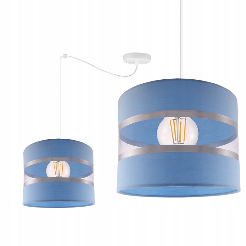 Lampa sufitowa wisząca Spider Lollipop dziecięcy 1xE27 abażur walec niebieski Light Home LH