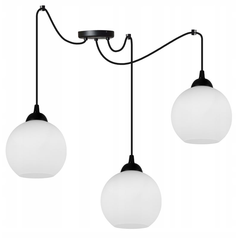 Lampa sufitowa wisząca Spider Eliza modern 3xE27 abażur kula biała Light Home LH