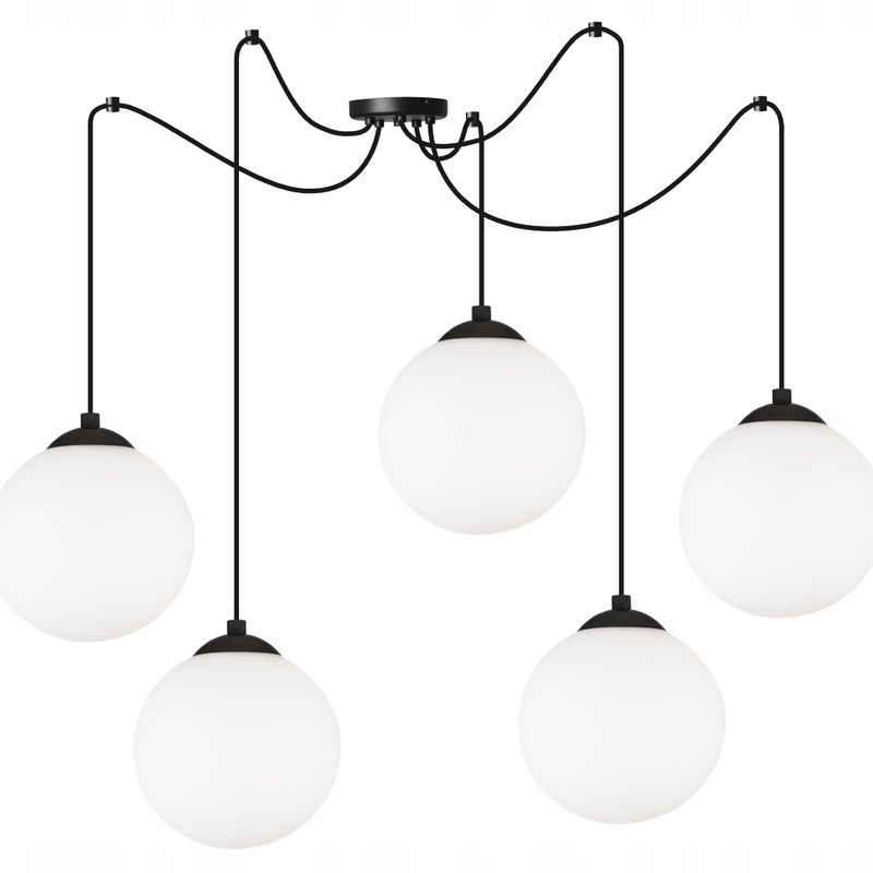Lampa sufitowa wisząca Florence modern 5xE27 abażur kule białe Light Home LH