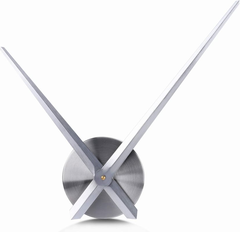 Duży zegar ścienny z cichymi wskazówkami, metal w kolorze srebrnym, bez cyfr, nowoczesny zegar wahadłowy do sypialni, kuchni, salonu