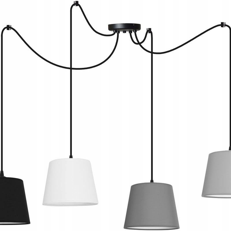 Lampa sufitowa wisząca Spider stylish 4xE27 abażur trapezowy różnokolorowy Light Home LH