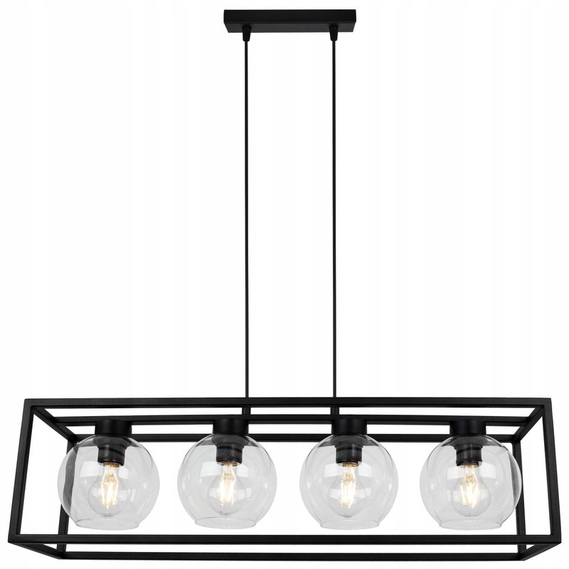 Lampa sufitowa wisząca Haga Cage modern 4xE27 abażur kule transparentne Light Home LH