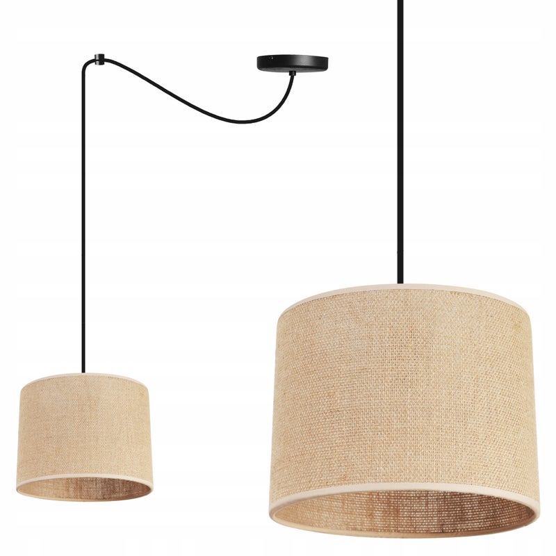 Lampa sufitowa wisząca modern Spider Juta 1xE27 20cm klosz owalny beżowy Light Home LH