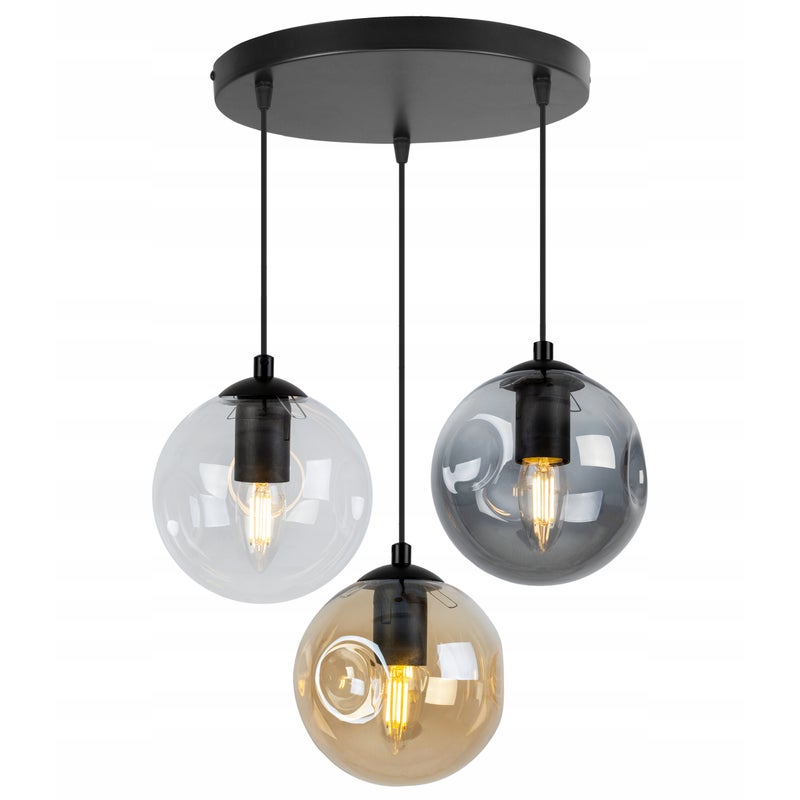 Lampa sufitowa wisząca Monako glam 3xE27 abażur kule różnokolorowe Light Home LH