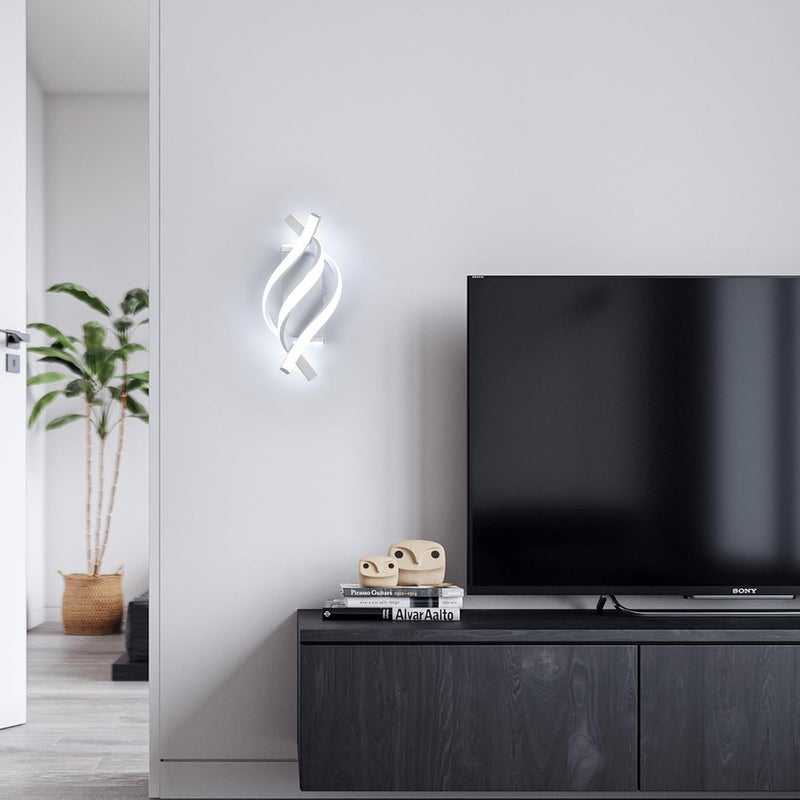 GOECO Wewnętrzny kinkiet, nowoczesny kinkiet LED 22W 2500LM, do sypialni, kinkiet o zakrzywionym designie 6500K