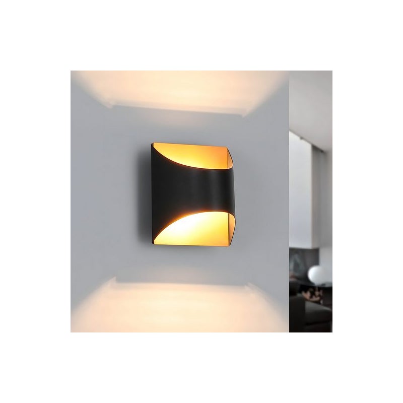 ZMH Vintage Kinkiet Ceramiczny w Kolorze Czarnym i Złotym do Wnętrz - Minimalistyczny Design G9