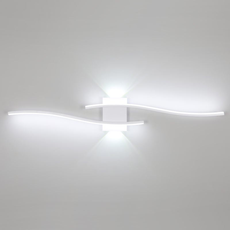 GLAMARIS Wewnętrzny kinkiet ścienny nowoczesny zakrzywiony design do sypialni salonu hotelu schodów alejki zimne białe światło