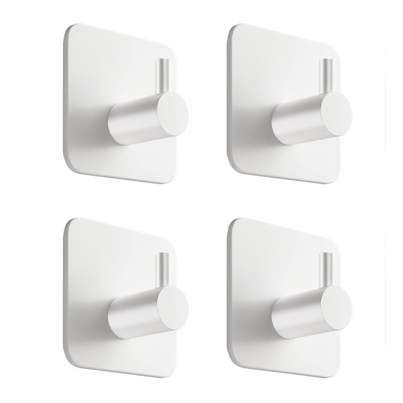 Samoprzylepny Haczyk Ścienny Do Łazienki, Wieszak Na Ręczniki Bez Wiercenia Do Drzwi Kuchennych, Samoprzylepny Wieszak Na Płaszcze, Biały