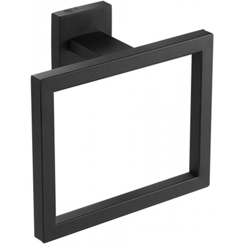 Kwadratowy wieszak na ręczniki do łazienki, ścienny wieszak na ręczniki do wanny i prysznica, czarny