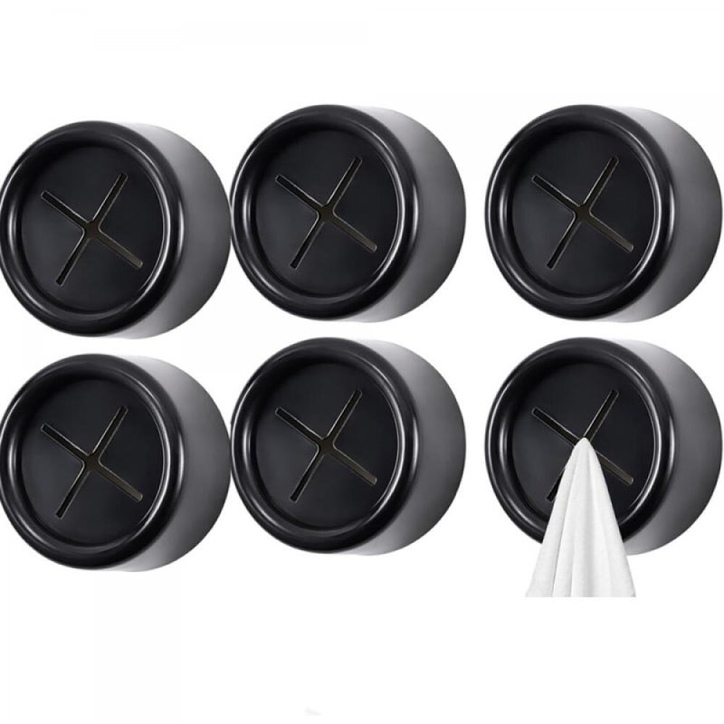 Uniwersalny wieszak na ręczniki łazienkowe z haczykami wtykowymi – Praktyczne przechowywanie w łazience i kuchni, czarny