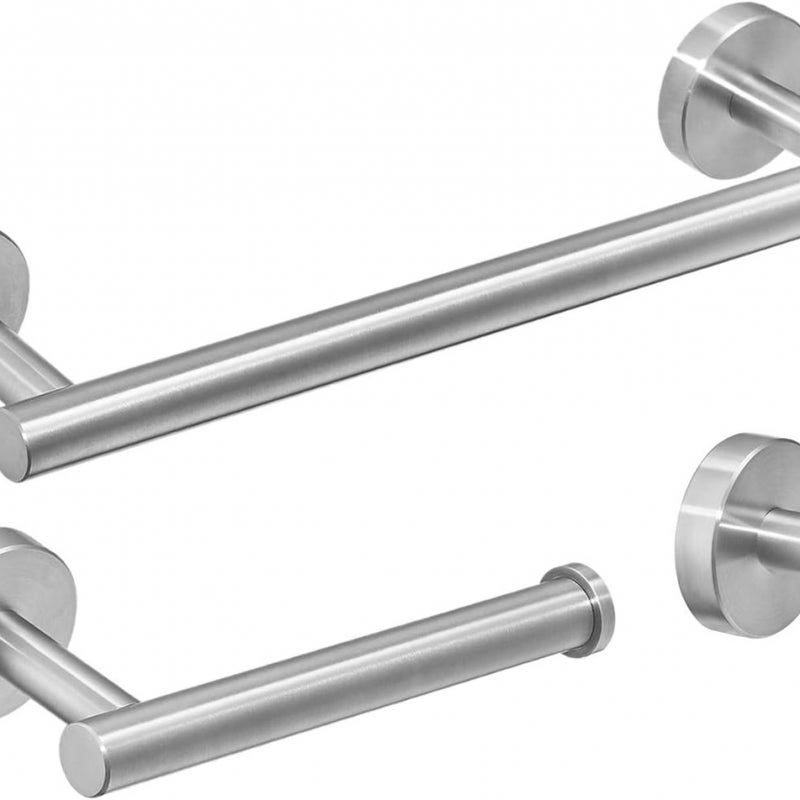 Wieszak na ręczniki łazienkowy/Uchwyt na papier toaletowy/Wieszak z haczykiem, akcesoria łazienkowe ze stali nierdzewnej, matowe wykończenie