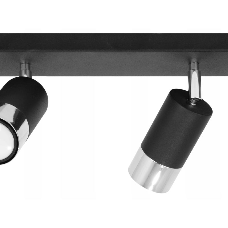 Lampa sufitowa wisząca Hugo spot czarny 4xGU10 klosz metalowy czarny/srebrny Light Home LH