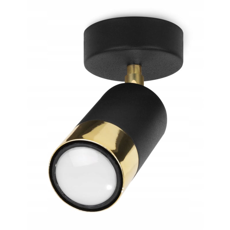 Lampa sufitowa wisząca Hugo spot czarny 1xGU10 klosz metalowy czarny/złoty Light Home LH