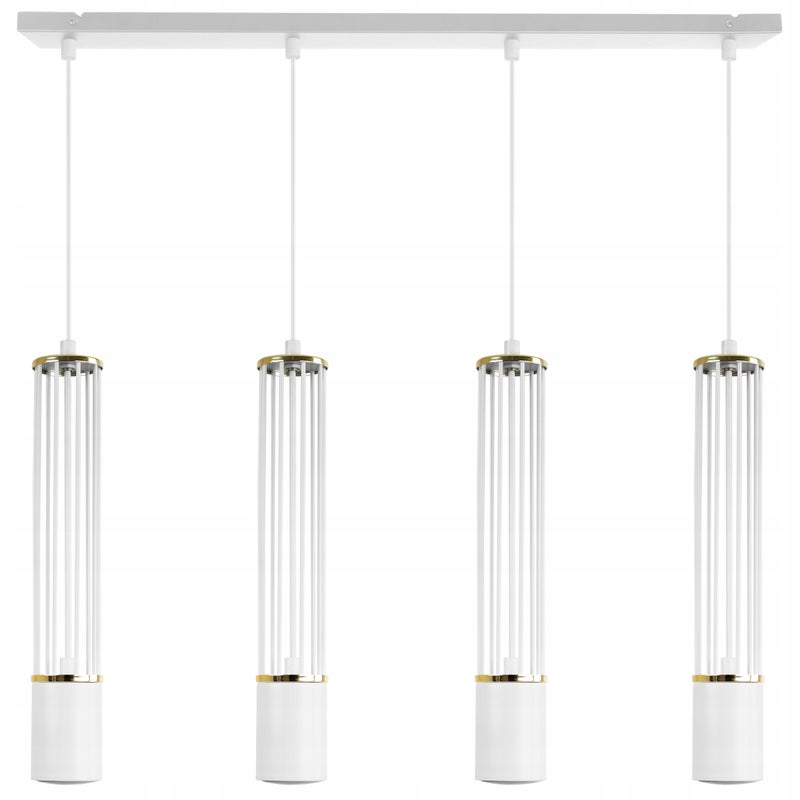 Lampa sufitowa wisząca Aria biała loft 4xGU10 klosz metal biały/złoty Light Home LH