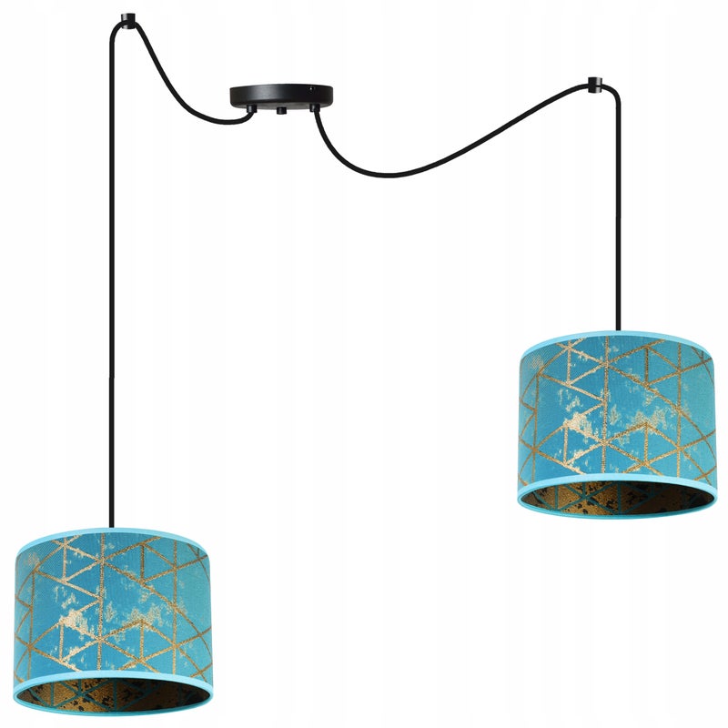 Lampa sufitowa wisząca Werona boho 2xE27 abażur owalny niebieski Light Home LH