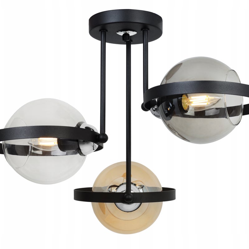 Lampa sufitowa wisząca Ring Haga modern 3xE27 abażur kule wielokolorowe Light Home LH