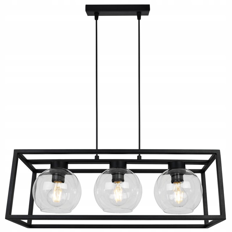 Lampa sufitowa wisząca Haga Cage modern 3xE27 abażur kule transparentne Light Home LH