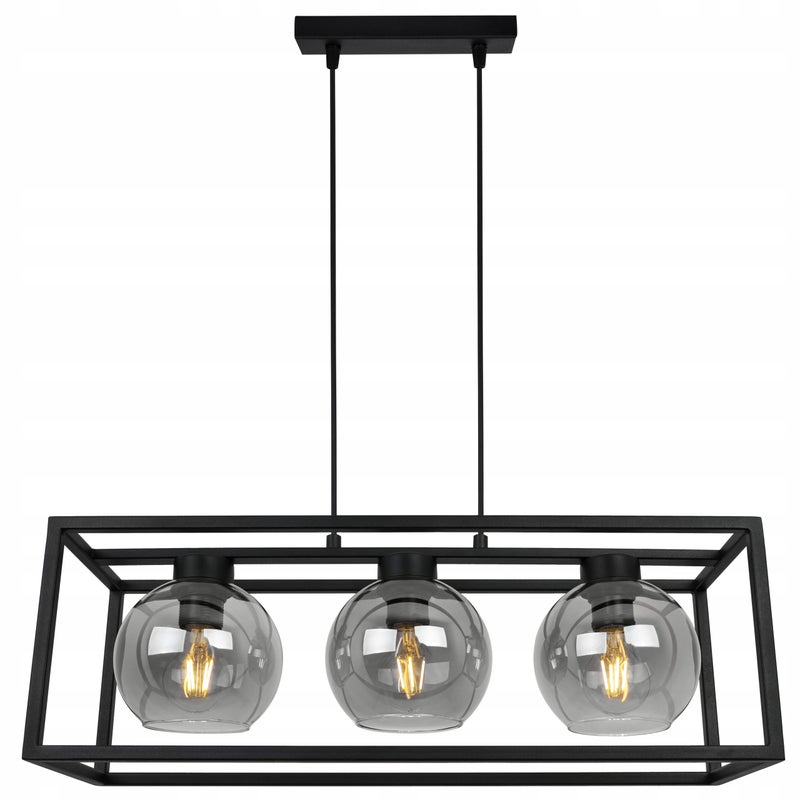 Lampa sufitowa wisząca Haga Cage modern 3xE27 abażur kule grafitowe Light Home LH