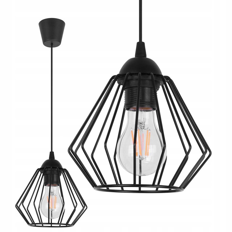 Lampa sufitowa wisząca modern Nuvola 1xE27 klosz druciak czarny Light Home LH