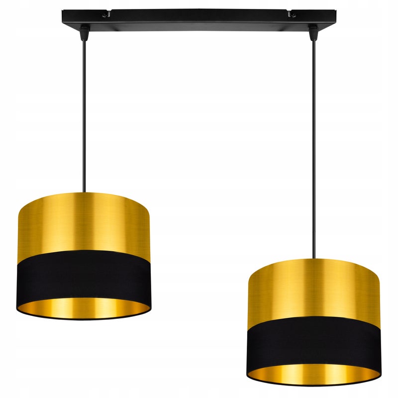 Lampa sufitowa wisząca Golden modern 2xE27 abażur walec złoty Light Home LH