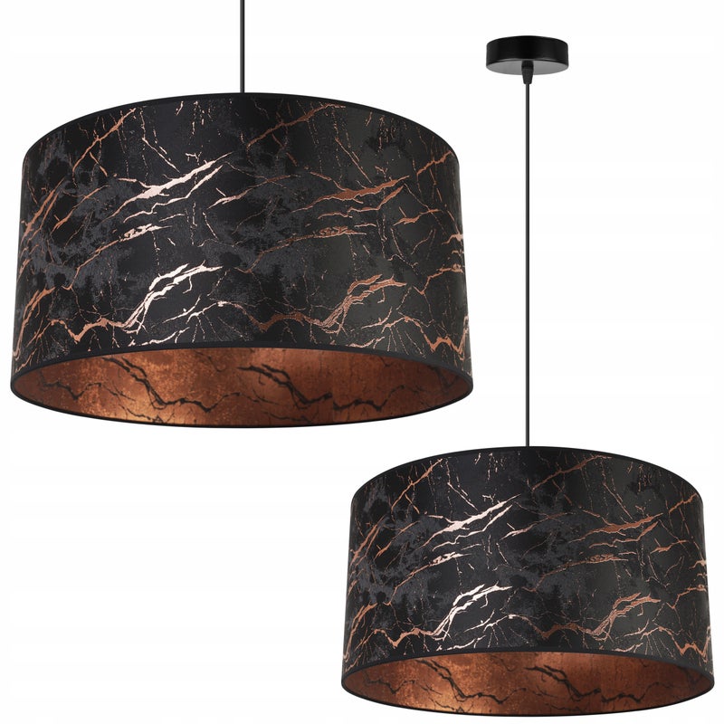 Lampa sufitowa wisząca stylish Werona 1xE27 klosz owalny wzorzysty miedziany/czarny Light Home LH