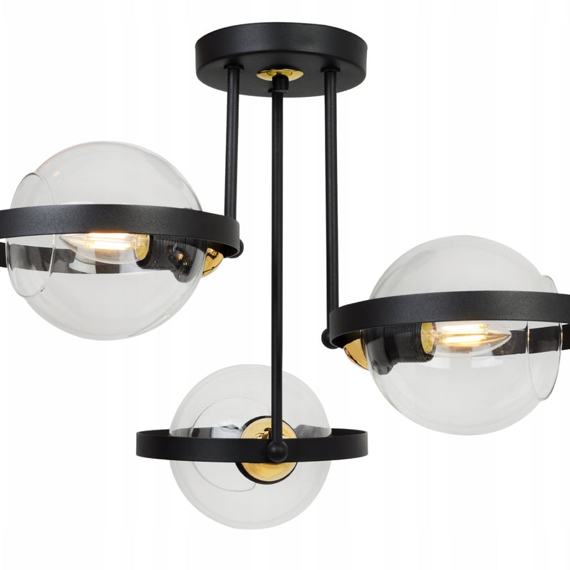 Lampa sufitowa wisząca Ring Haga modern 3xE27 abażur kule transparentne Light Home LH