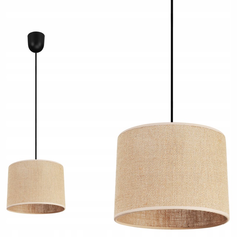 Lampa sufitowa wisząca Juta modern 1xE27 abażur walec beżowy Light Home LH