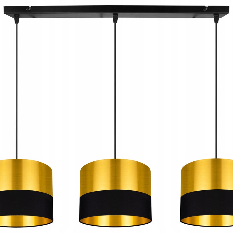 Lampa sufitowa wisząca Golden modern 3xE27 abażur walec złoty Light Home LH