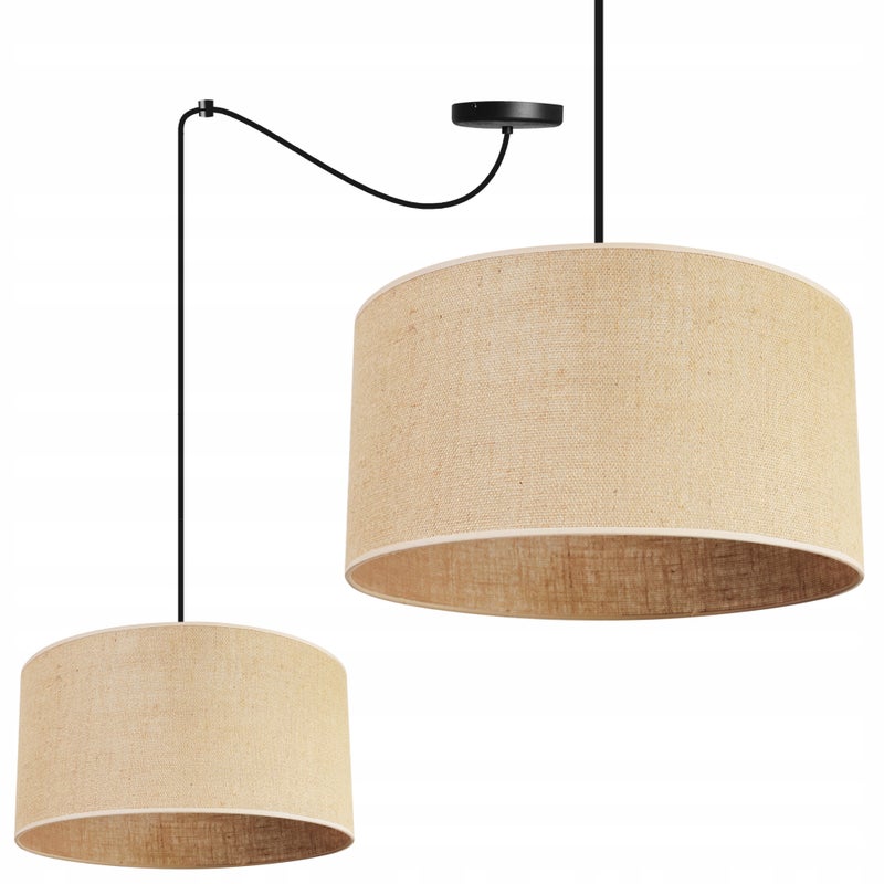 Lampa sufitowa wisząca Spider Juta modern 1xE27 abażur walec beżowy Light Home LH