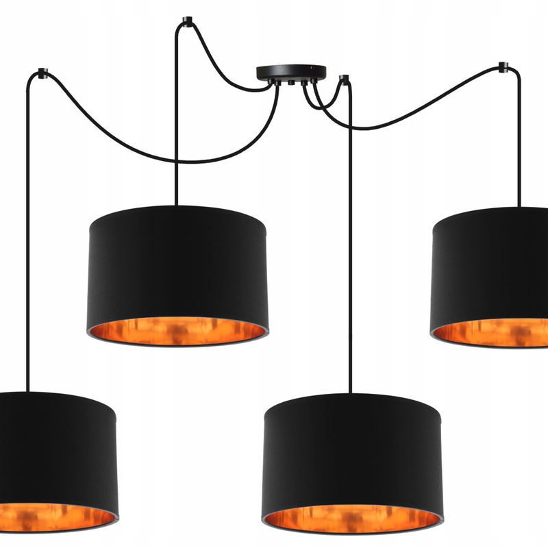 Lampa sufitowa wisząca Spider Shade modern 4xE27 abażur owalny czarny Light Home LH
