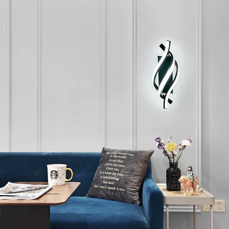 GOECO Wewnętrzny kinkiet LED, kinkiet 22W 2500LM nowoczesny łukowy design, kinkiet 3000K biały ciepły do biura