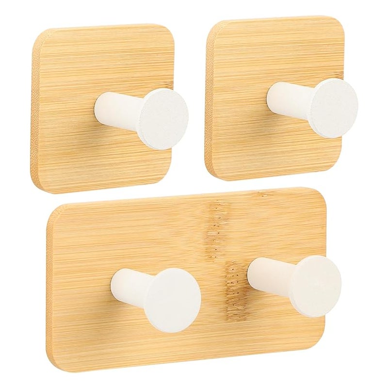 Wieszak na ręczniki, 3 białe, samoprzylepne haczyki ścienne o dużej wytrzymałości do wieszania ubrań – idealne do sypialni, salonów, przedpokojów