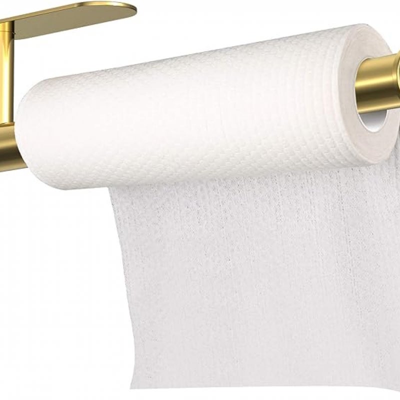 Samoprzylepny uchwyt na ręczniki papierowe bez wiercenia ze stali nierdzewnej wytrzymały i antykorozyjny idealny do kuchni i łazienki cm złoty