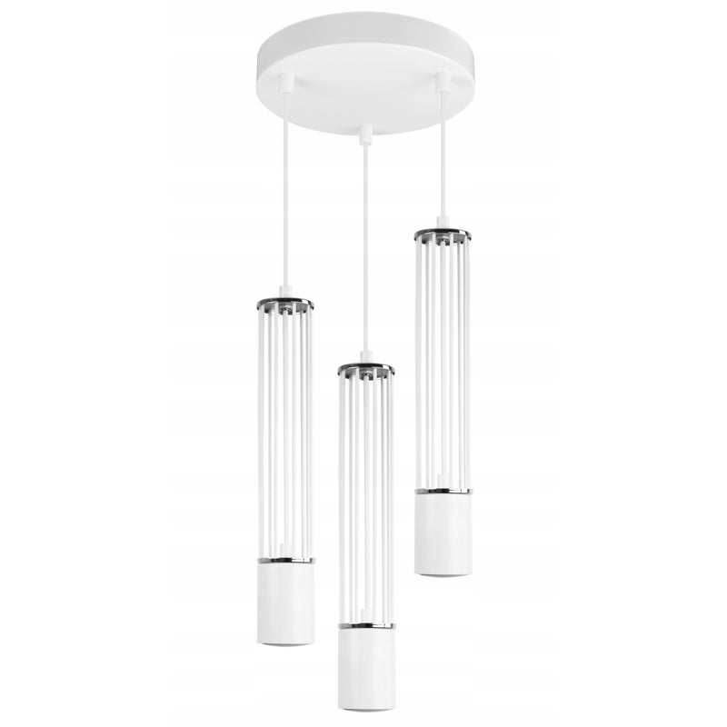 Lampa sufitowa wisząca Aria biała loft 20cm 3xGU10 klosz metal biały/srebrny Light Home LH