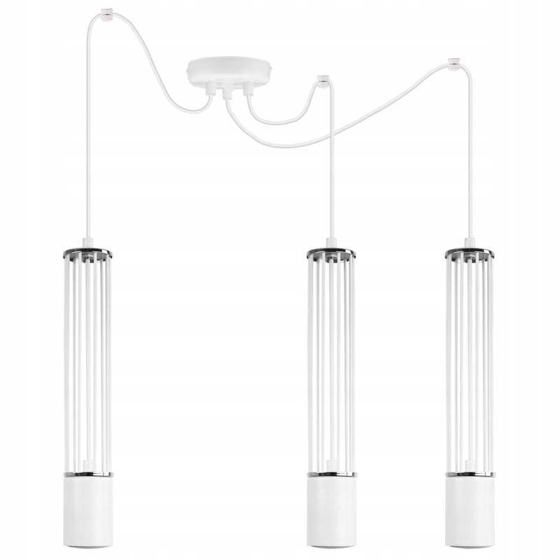 Lampa sufitowa wisząca Aria Spider biały loft 3xGU10 klosz metal biały/srebrny Light Home LH