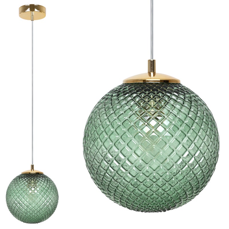 Lampa sufitowa wisząca Cannes złota modern 1xG9 klosz szklany 18cm zielony Light Home LH