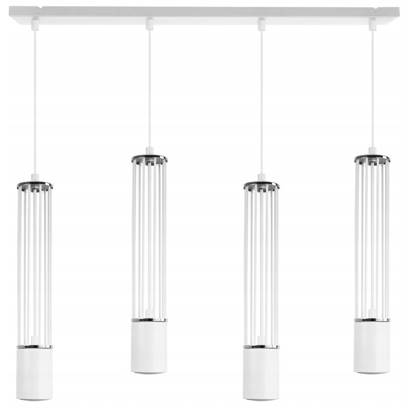 Lampa sufitowa wisząca Aria biała loft 4xGU10 klosz metal biały/srebrny Light Home LH