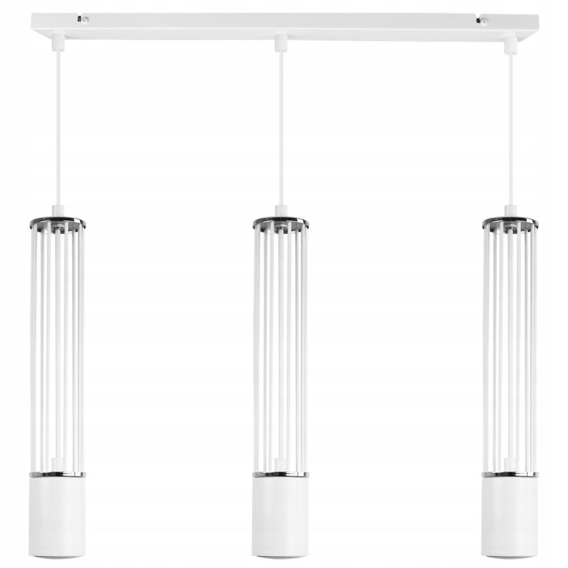Lampa sufitowa wisząca Aria biała loft 3xGU10 klosz metal biały/srebrny Light Home LH
