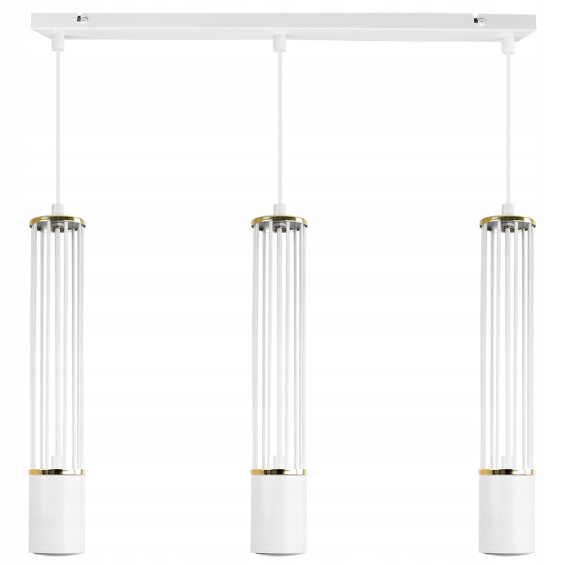 Lampa sufitowa wisząca Aria biała loft 3xGU10 klosz metal biały/złoty Light Home LH