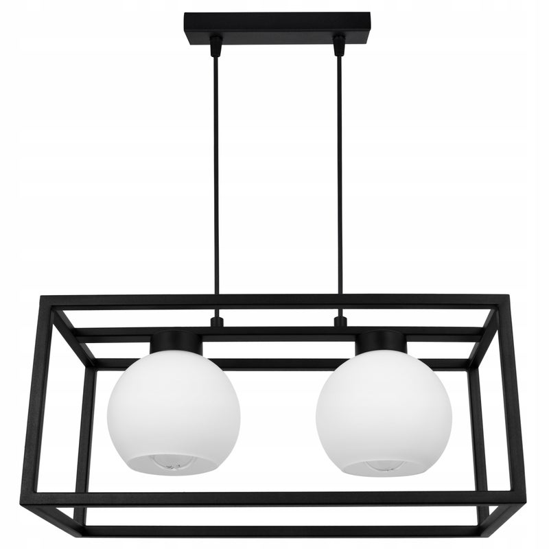 Lampa sufitowa wisząca Eliza Cage modern 2xE27 abażur kula biała Light Home LH