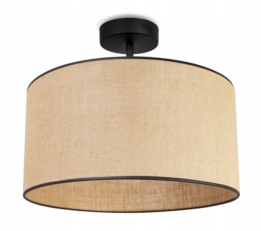 Lampa sufitowa wisząca Juta modern 1xE27 abażur walec beżowy Light Home LH